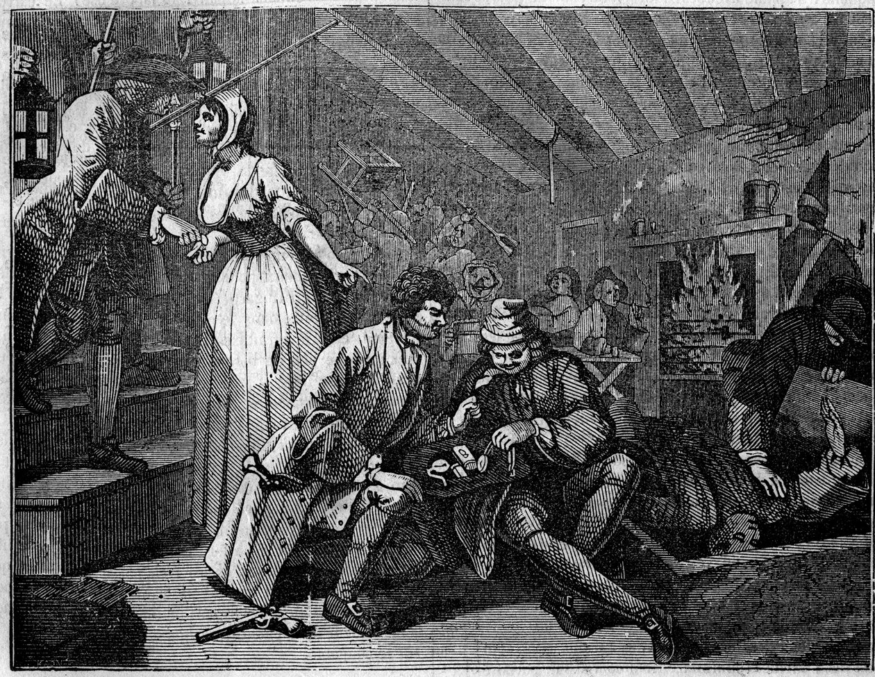 İngiliz illüstratör William Hogarth (1697-1764) tarafından iki çırağın kariyerini anlatan “Endüstri ve Aylaklık”, “Zele ve Tembellik” başlıklı 12 gravür serisinden alınan levha: Kötülüklerinden suçlu bulunan Thomas Idle bir tavernada durdu by William Hogarth
