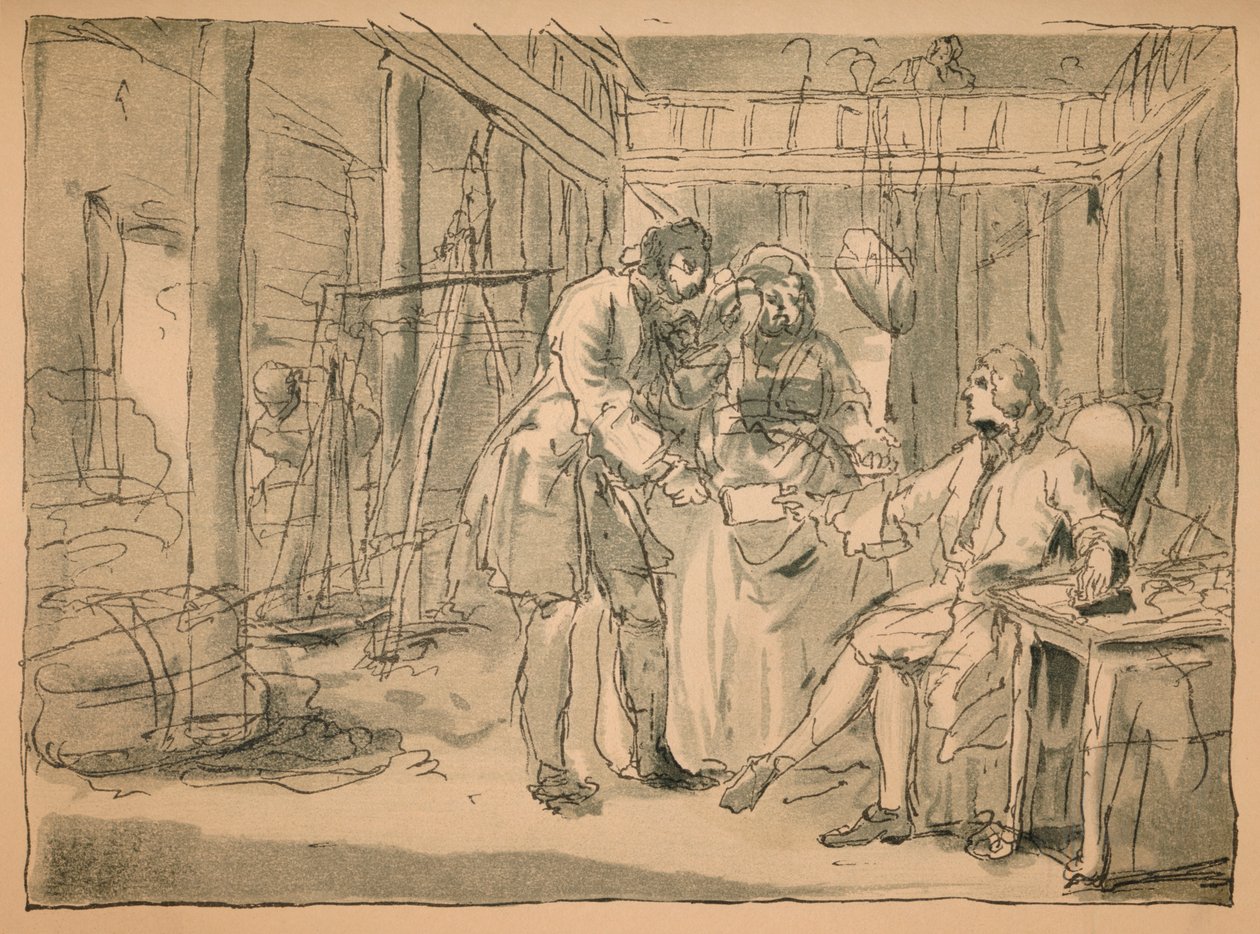 Sanayi ve Aylaklık için reddedilen taslak, 1747 by William Hogarth