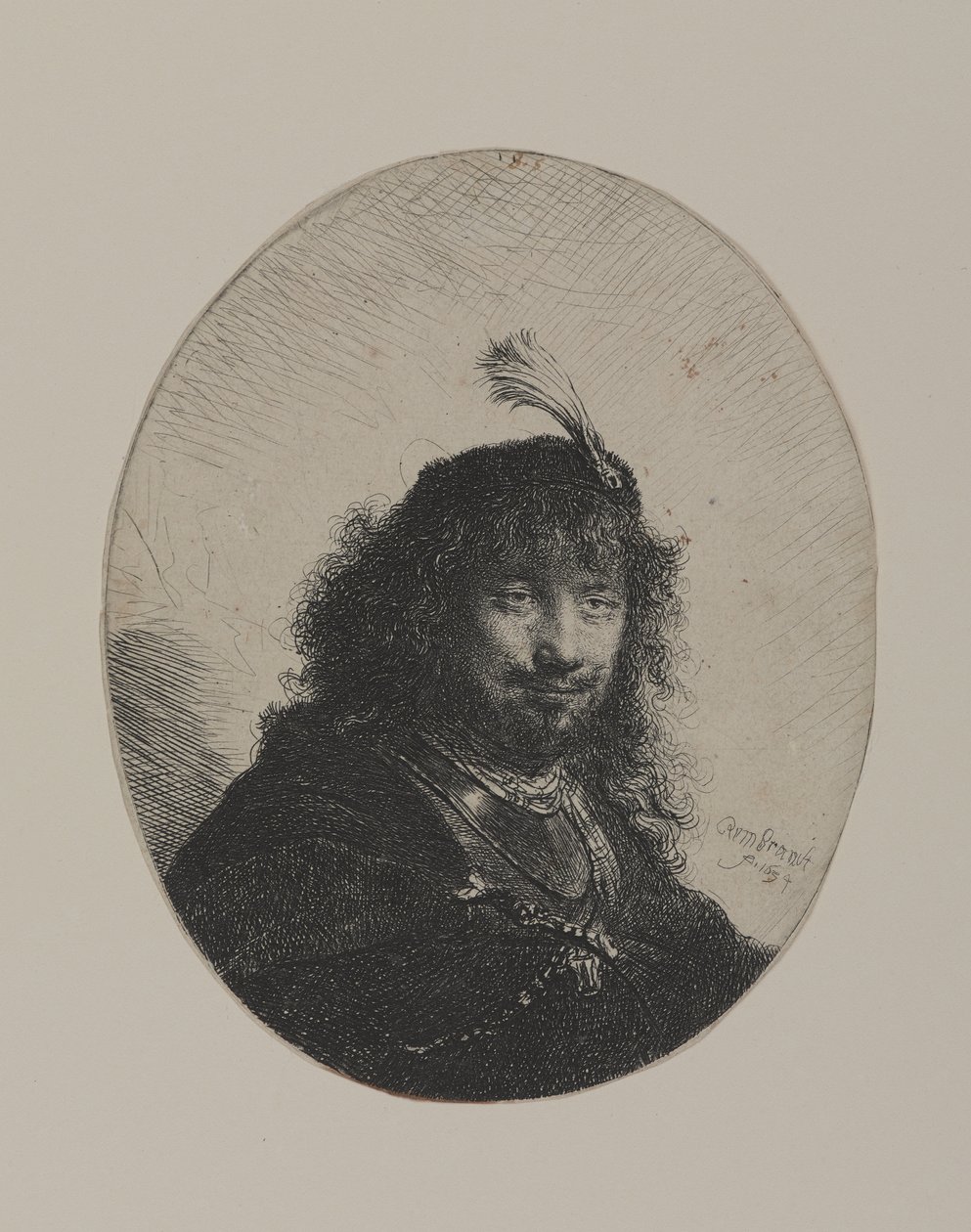 Tüylü Başlıklı ve Alçaltılmış Kılıçlı Rembrandt by William Hogarth