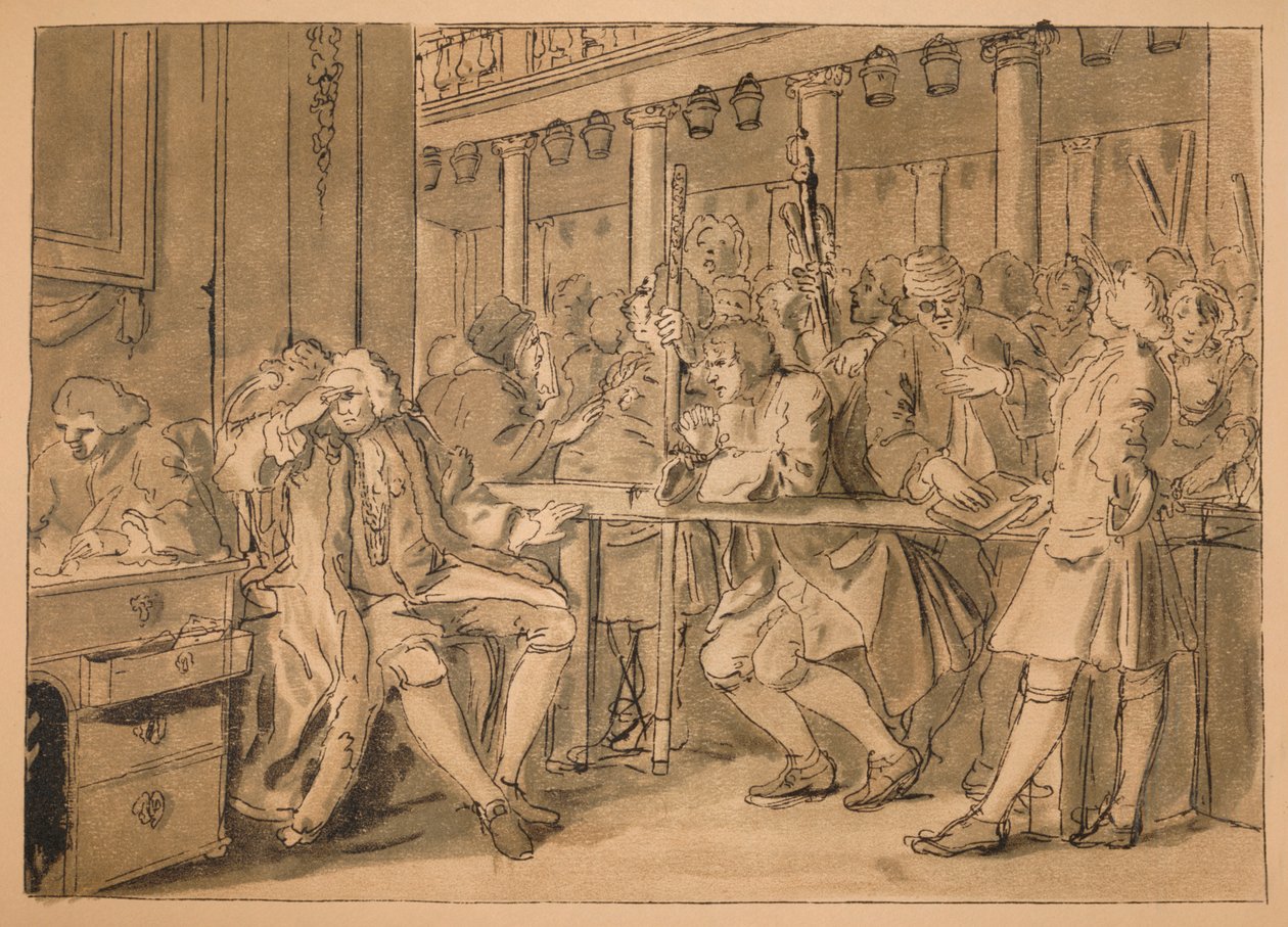 Sanayi ve Aylaklık için Eskiz - Plaka X, 1747 by William Hogarth
