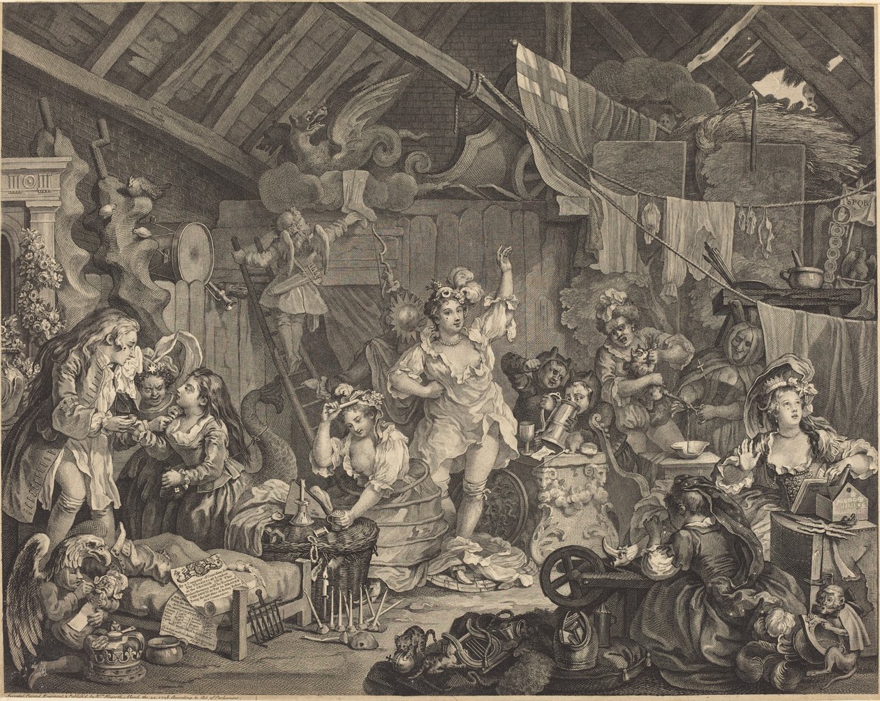 Bir Ahırda Giyinen Yürüyen Aktrisler by William Hogarth
