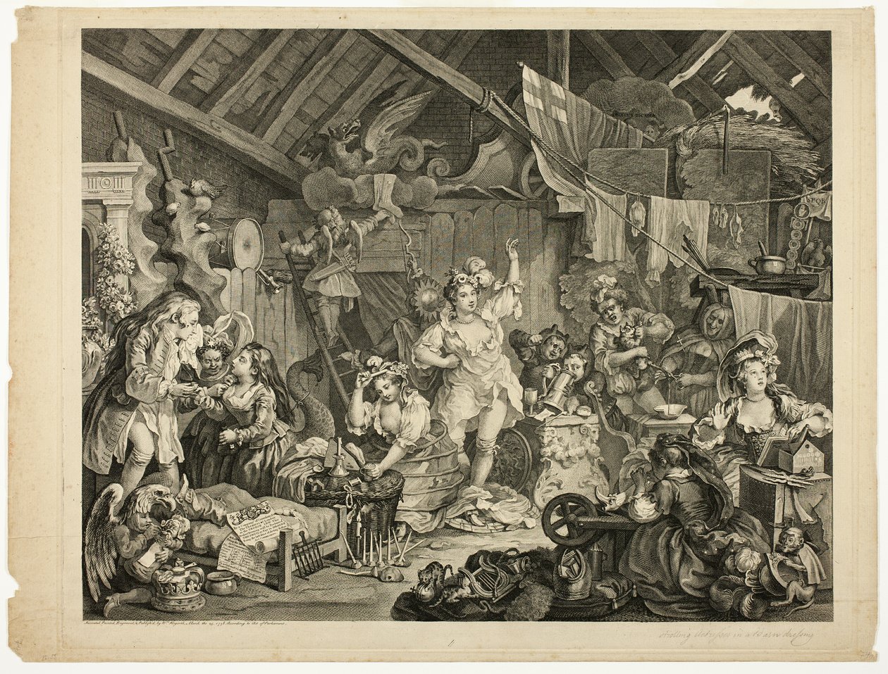 Bir Ahırda Giyinen Yürüyen Aktrisler by William Hogarth