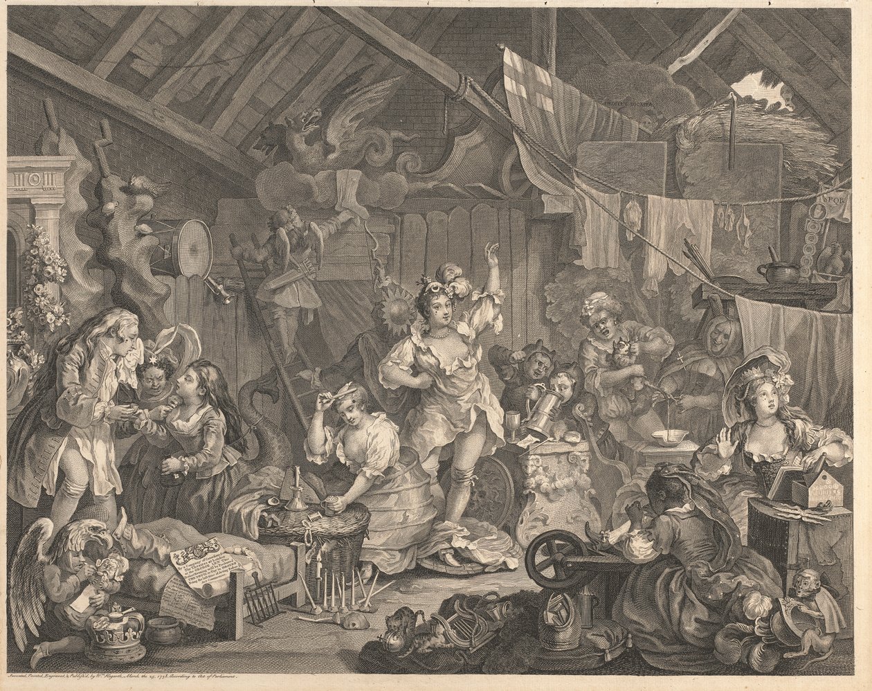 Ahırda Giyinerek Gezinen Aktrisler by William Hogarth