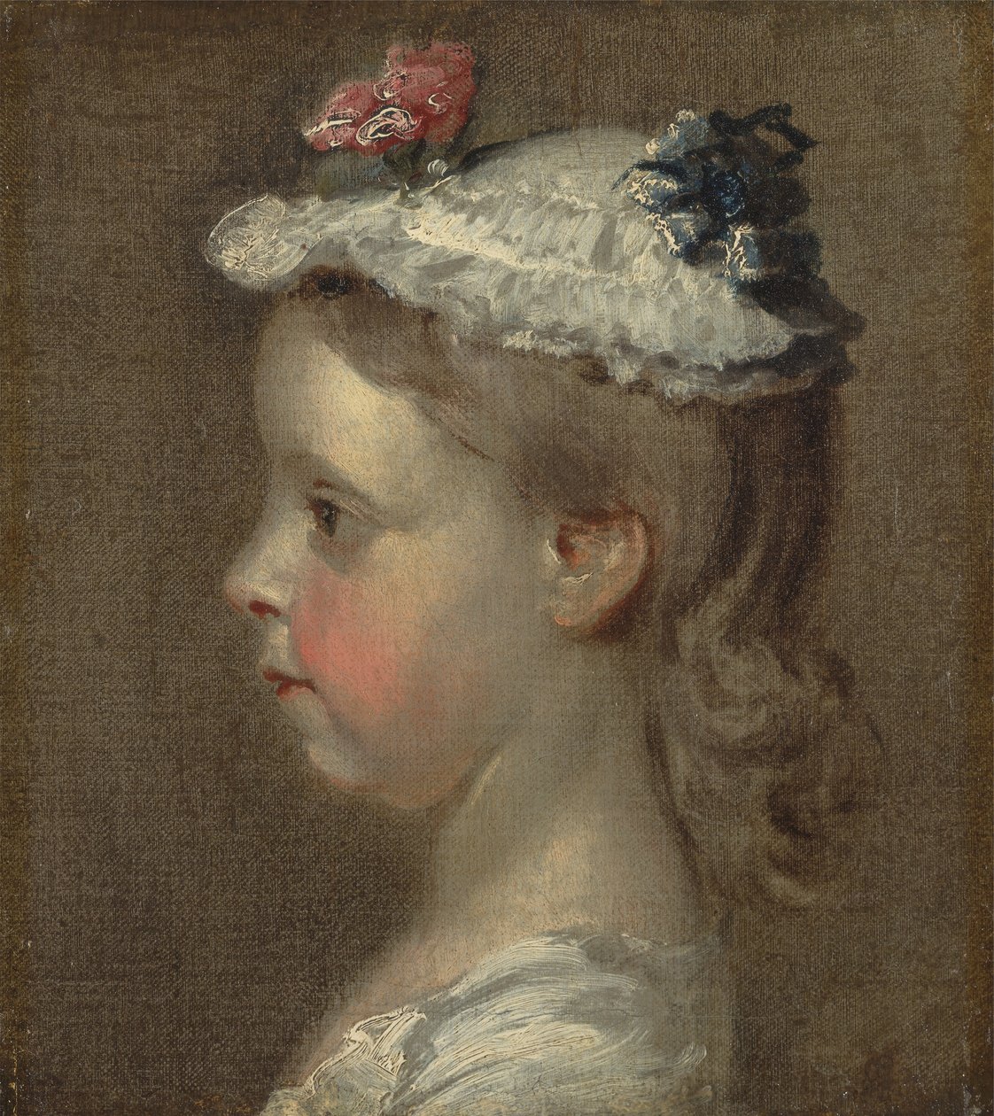 Bir Kızın Başı Çalışması, c.1740-50 (tuval üzerine yağlı boya) by William Hogarth
