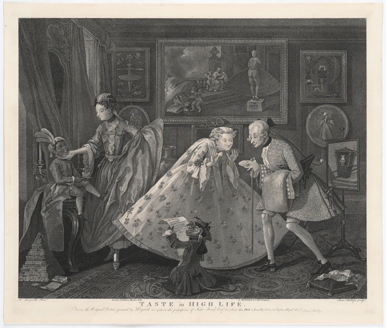 Yüksek Yaşamda Tat, Samuel Phillips tarafından kazınmış, 1808 by William Hogarth