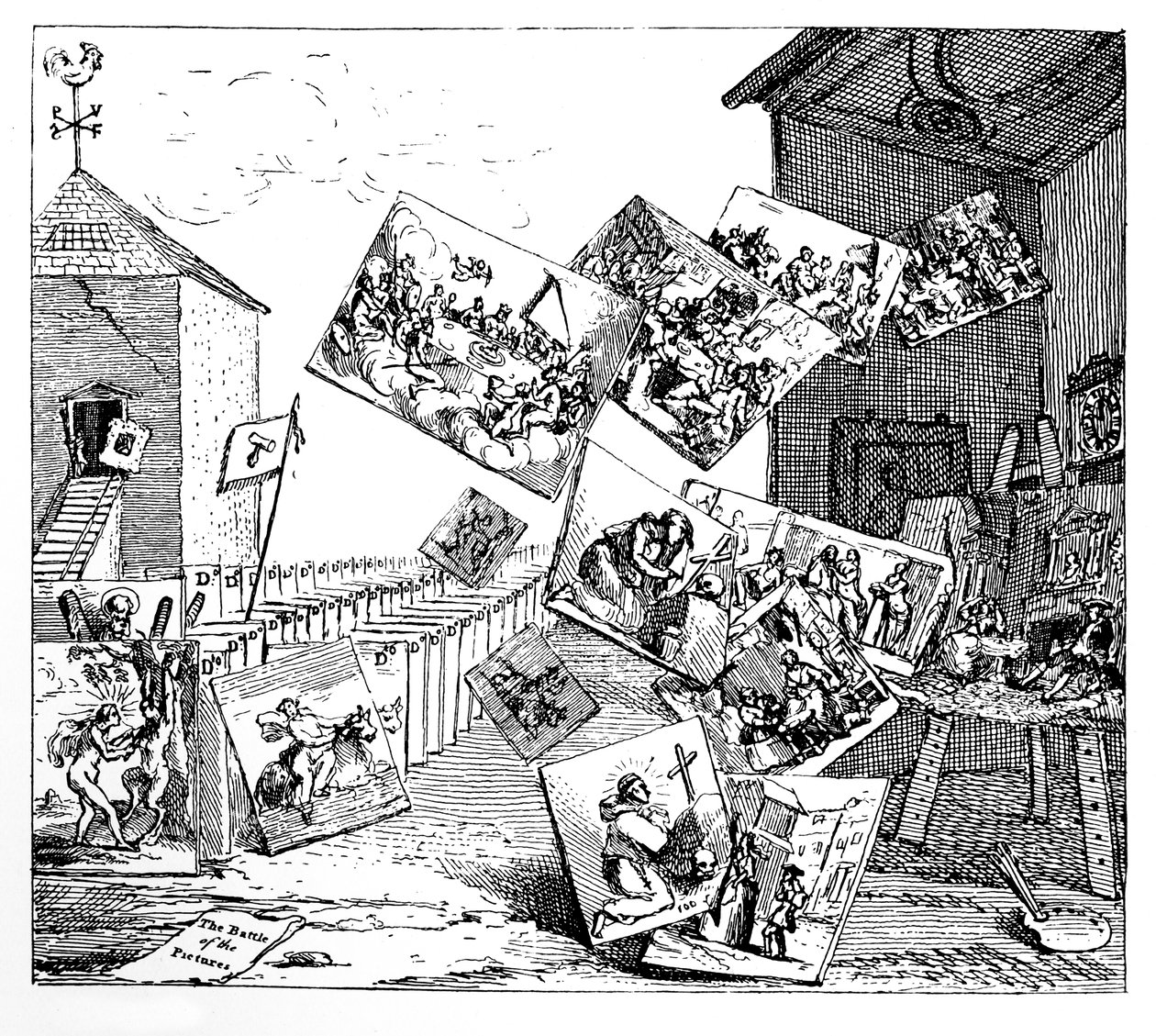 Resimlerin Savaşı, 1745. by William Hogarth