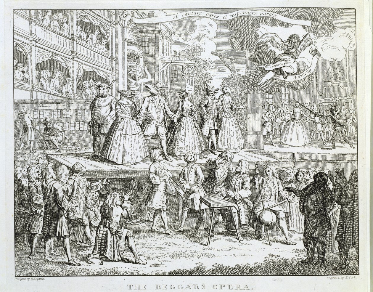 Dilenci Operası, Thomas Cook (1744-1818) tarafından kazınmıştır. by William Hogarth