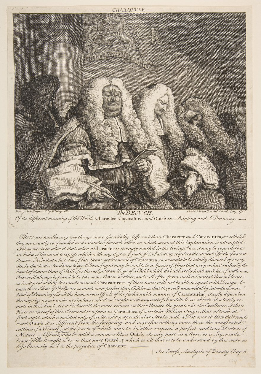 Bench, Eylül 1758. by William Hogarth