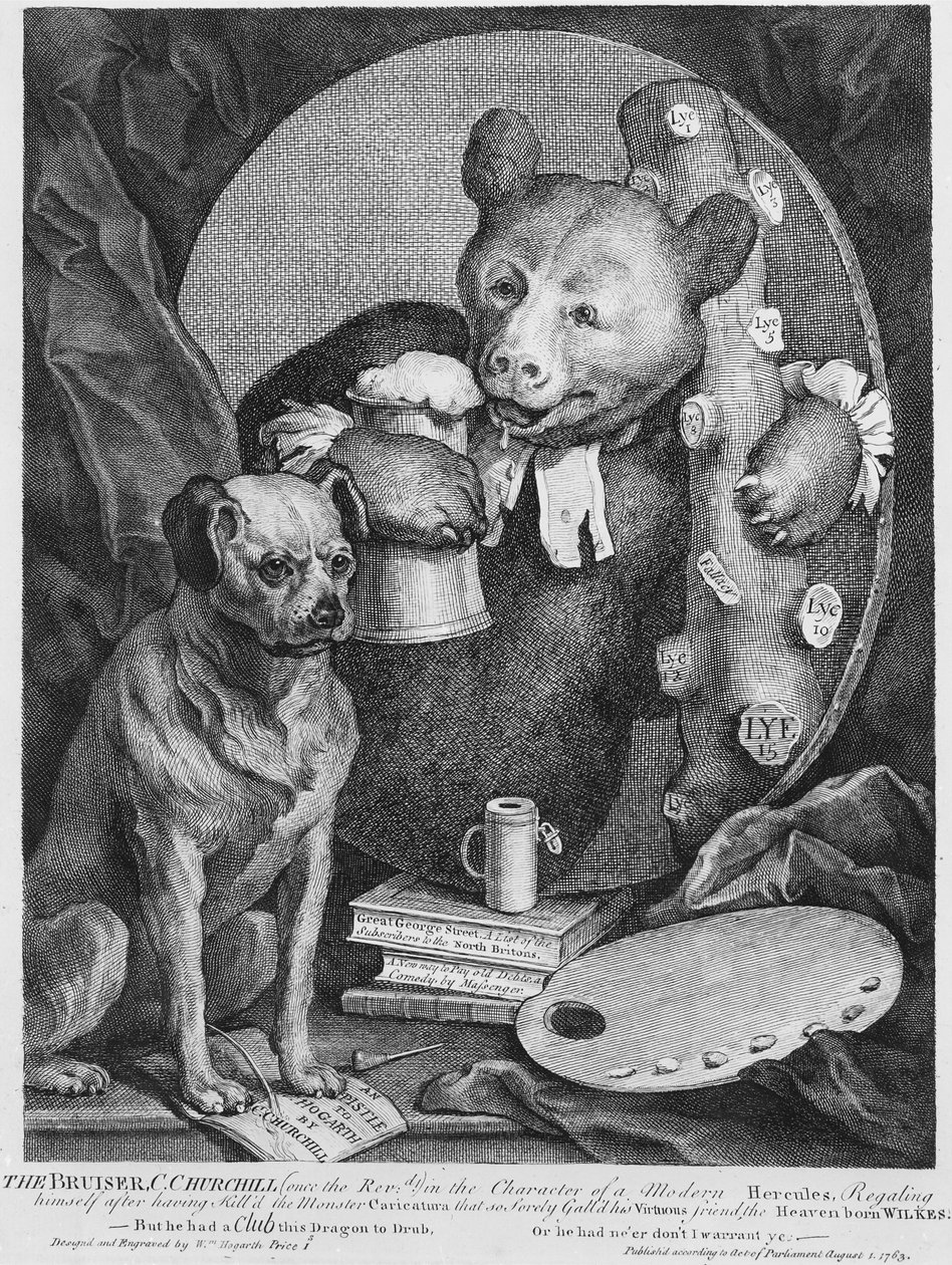 Bruiser Charles Churchill, bir zamanlar Rahip, Rus Herkülü Karakterinde, 1763 by William Hogarth