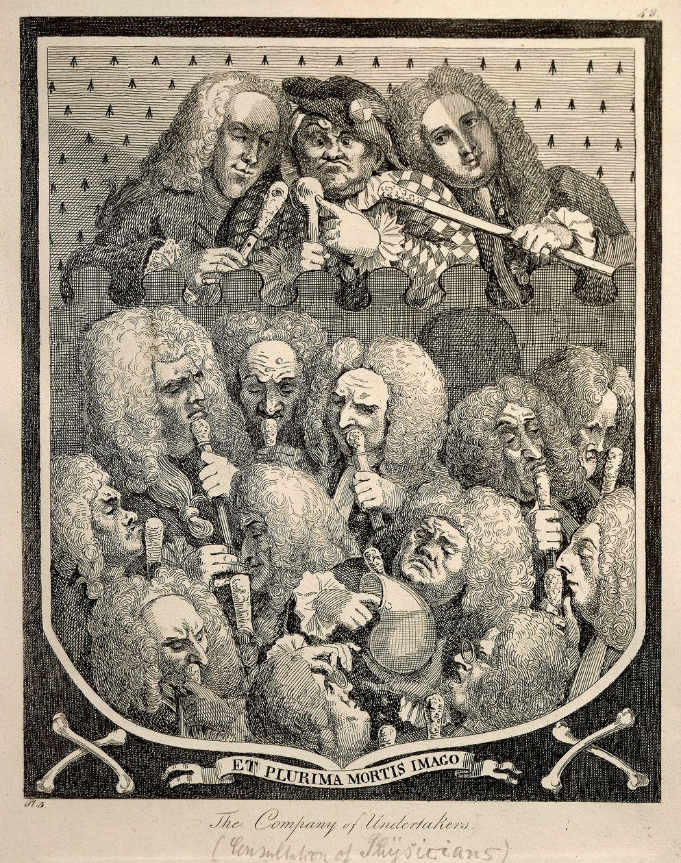 The Company of Undertakers, Georg Friedrich Haendel, karikatür gravürü, William Hogarth by William Hogarth