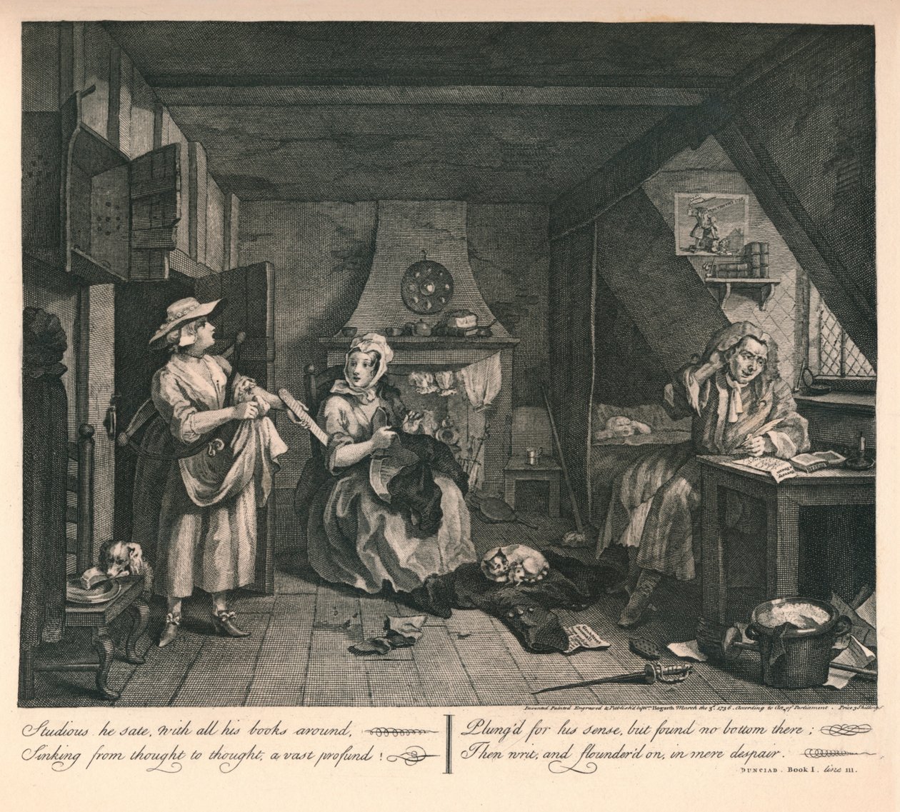 Sıkıntılı Şair, 1740. by William Hogarth