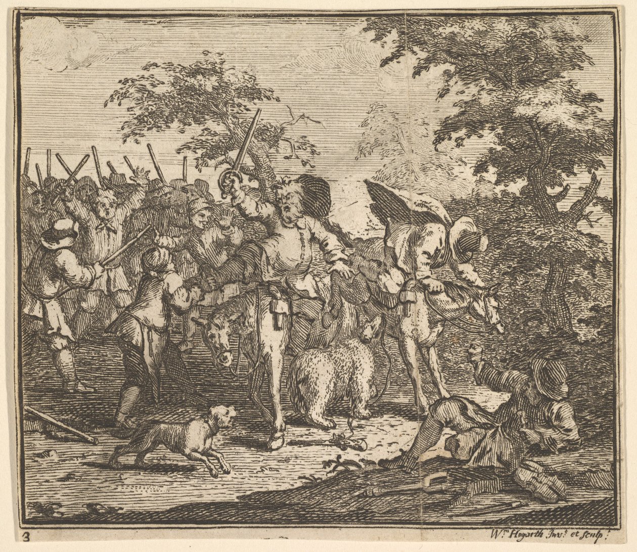 Talgol ve Magnano ile Karşılaşma Samuel Butler için Onyedi Küçük Resim..., 1721-26. by William Hogarth