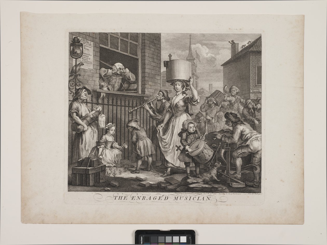 Öfkeli Müzisyen (gravür ve gravür) by William Hogarth