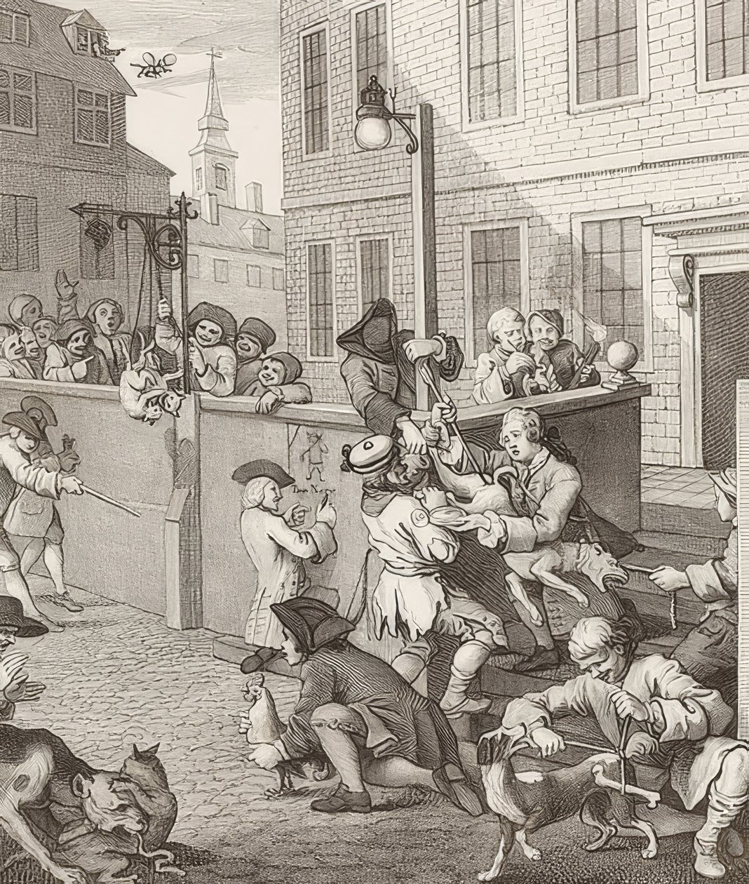 Zalimliğin İlk Aşaması. Gönderen: Zalimliğin Dört Aşaması / Zulümün dört aşaması. 1751 by William Hogarth