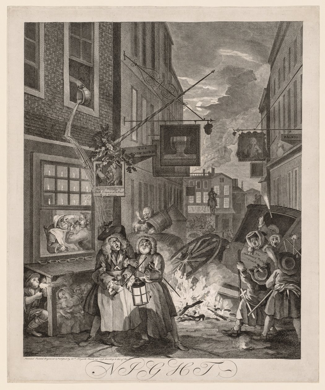 Günün Dört Zamanı: Gece, 1738. by William Hogarth