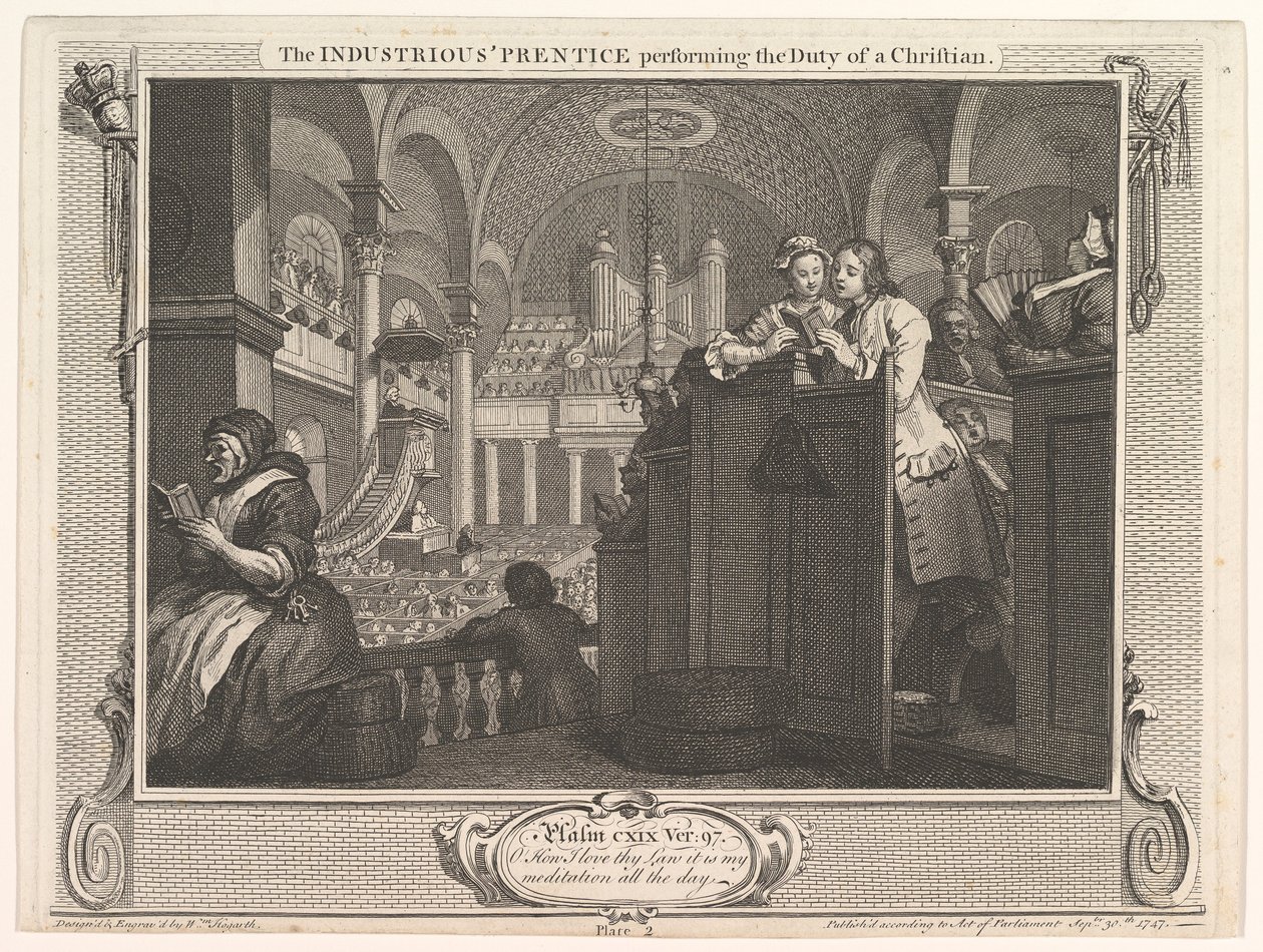 Hristiyan Bir Endüstrinin Görevini Yapan Çalışkan Çırak ve Ben..., 30 Eylül 1747. by William Hogarth