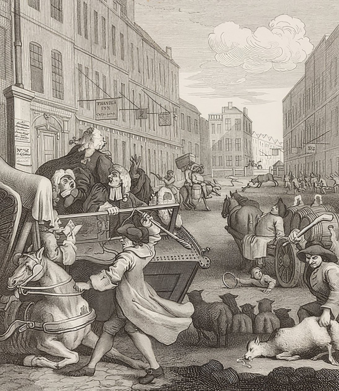 Zalimliğin İkinci Aşaması. Gönderen: Zalimliğin Dört Aşaması / Zulümün dört aşaması. 1751 by William Hogarth