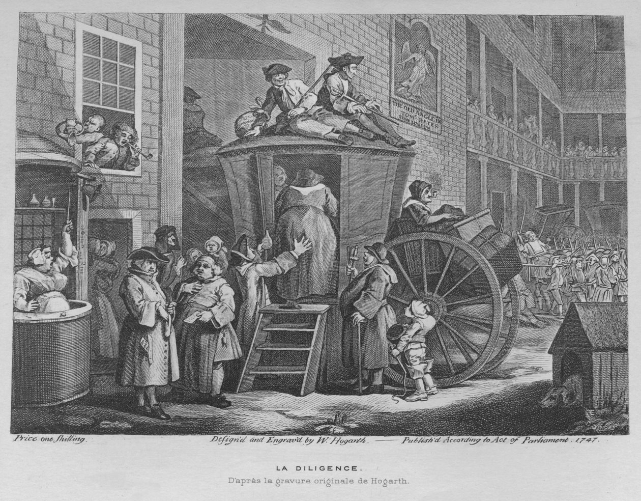 The Stage Coach veya Country Inn Yard, 1747 by William Hogarth