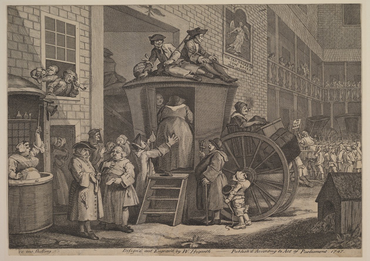 Sahne Koçu veya Country Inn Yard, 1747. by William Hogarth