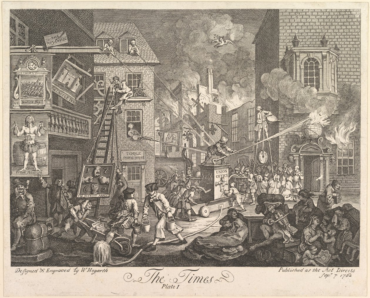 The Times, Levha 1, 7 Eylül 1762. by William Hogarth