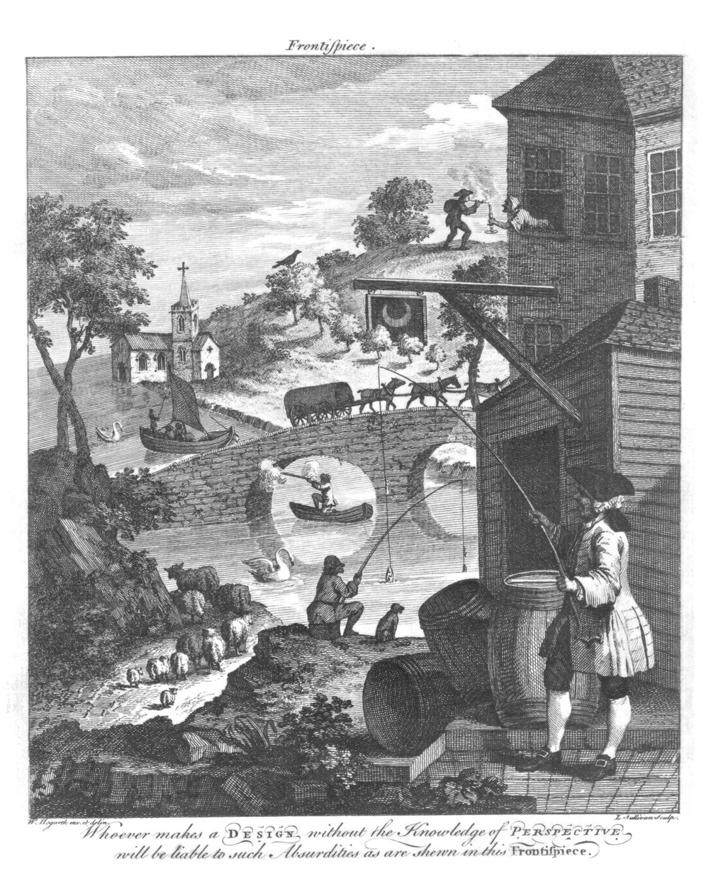 The importance of knowing perspective, 18th century  (bw photo) by William Hogarth