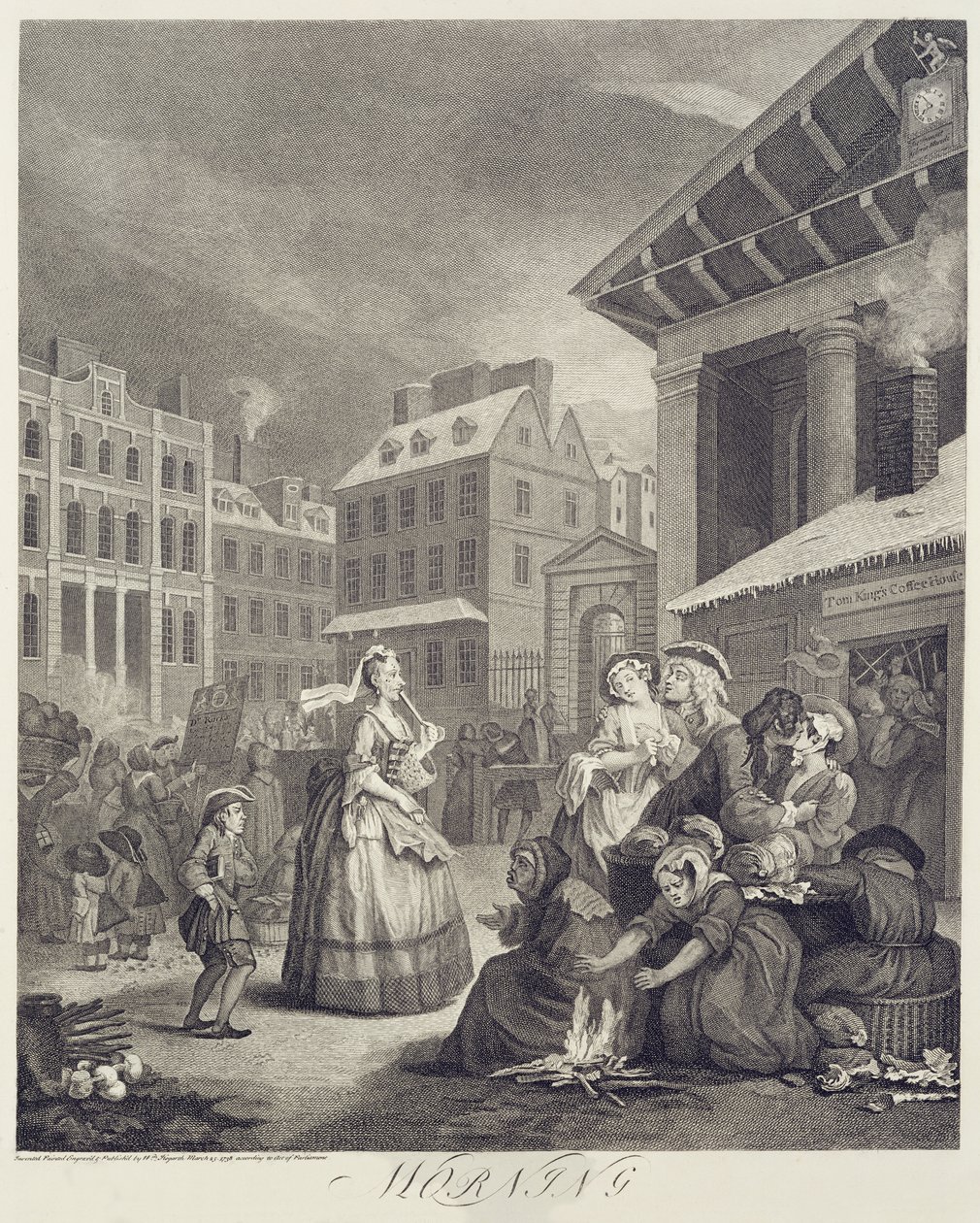 Günün Saatleri: Sabah (gravür) by William Hogarth