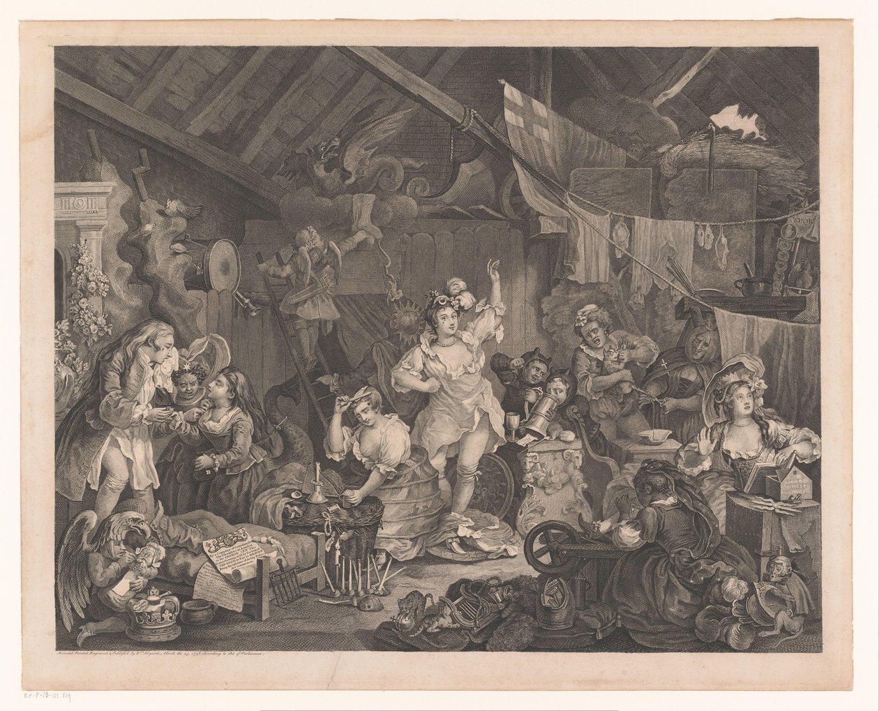 Bir ahırda giyinmiş aktrisler ve çocuklar Bir ahırda dolaşan aktrisler giyiniyor by William Hogarth