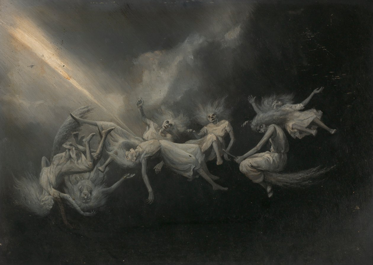 Yıldırım, 19. yüzyılın ortalarında bir Cadılar Sürüsüne Çarptı. by William Holbrook Beard