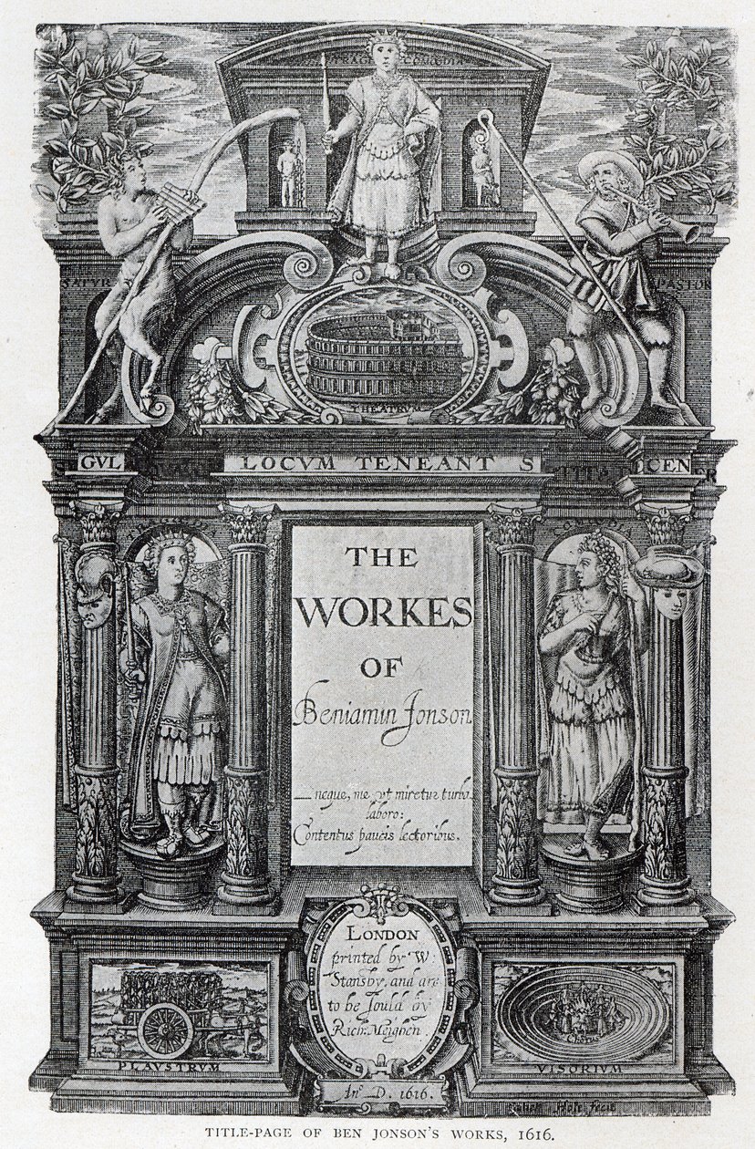 'Benjamin Jonson'ın Eserleri'nin başlık sayfası, 1616 by William Hole
