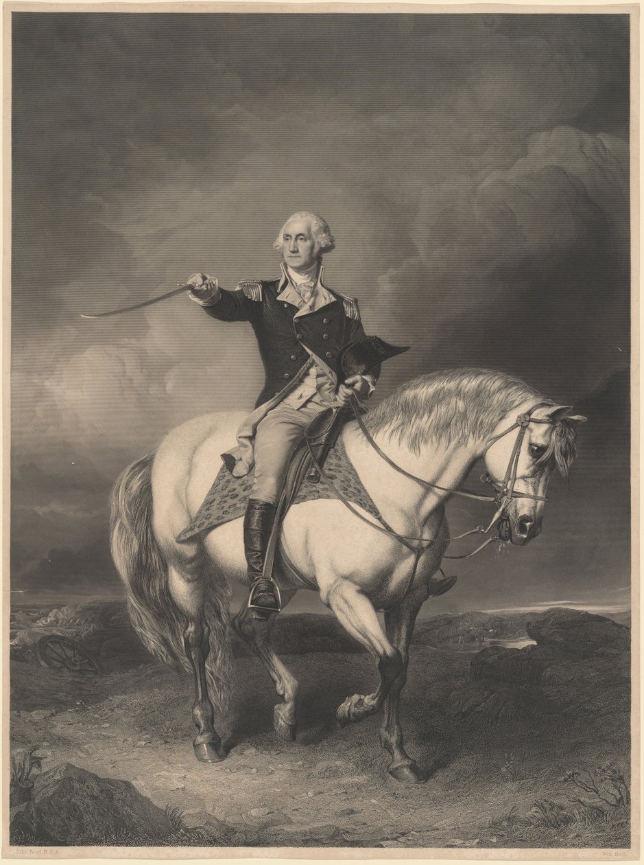 George Washington At Sırtında by William Holl II after John Faed