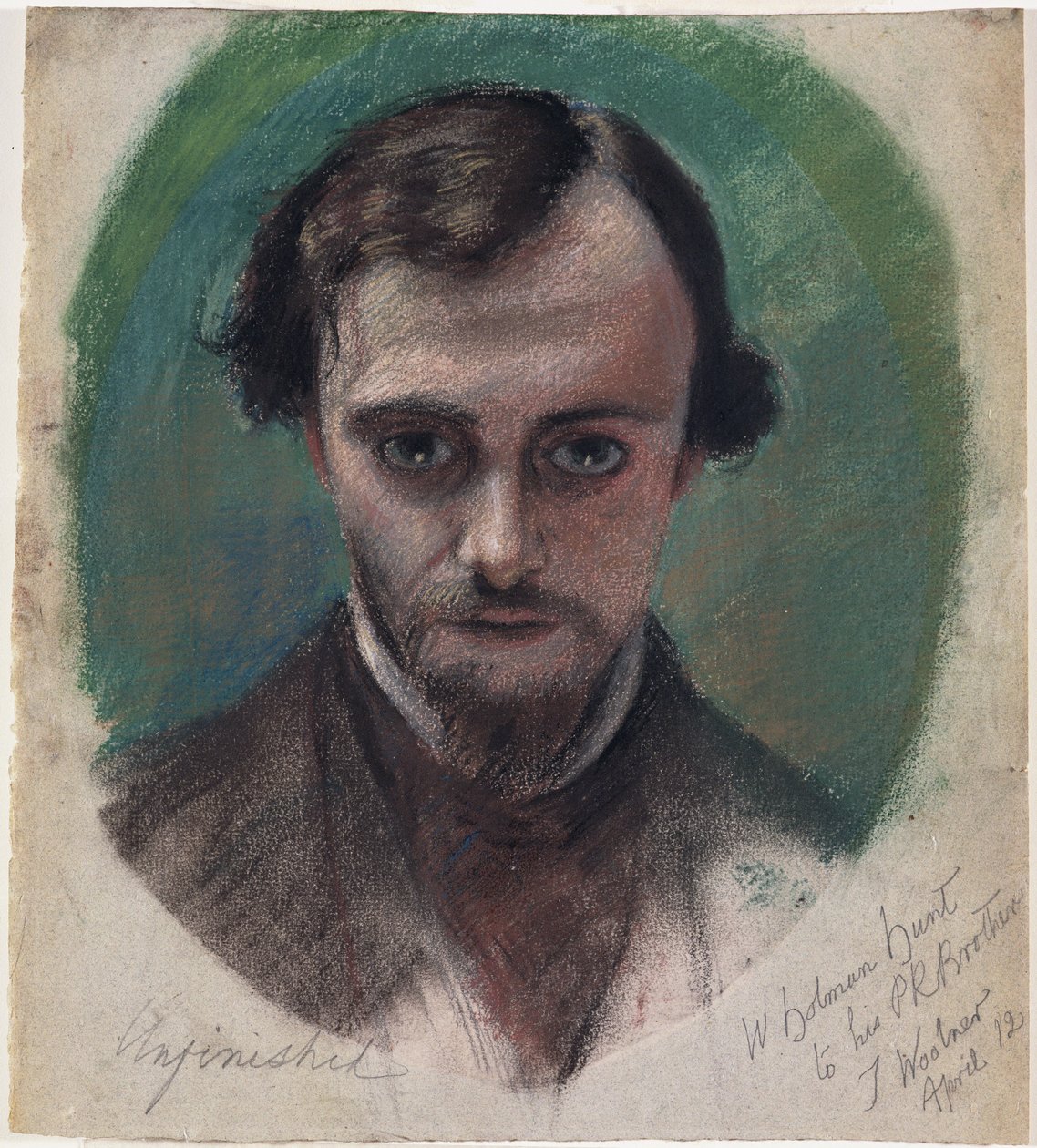 Dante Gabriel Rossetti'nin Portresi (1828-82) 1853 (kağıt üzerine pastel ve renkli tebeşirler) by William Holman Hunt