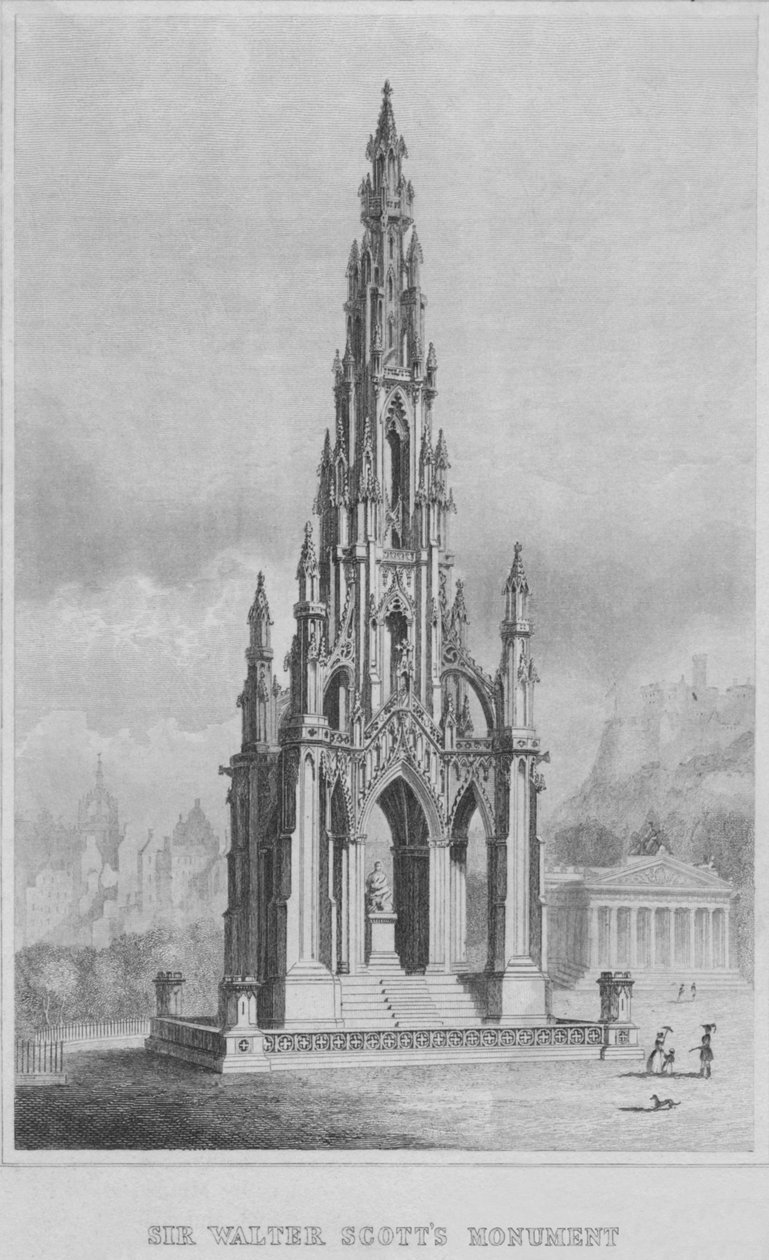 Sir Walter Scotts Anıtı, c1849-1853. by William Home Lizars