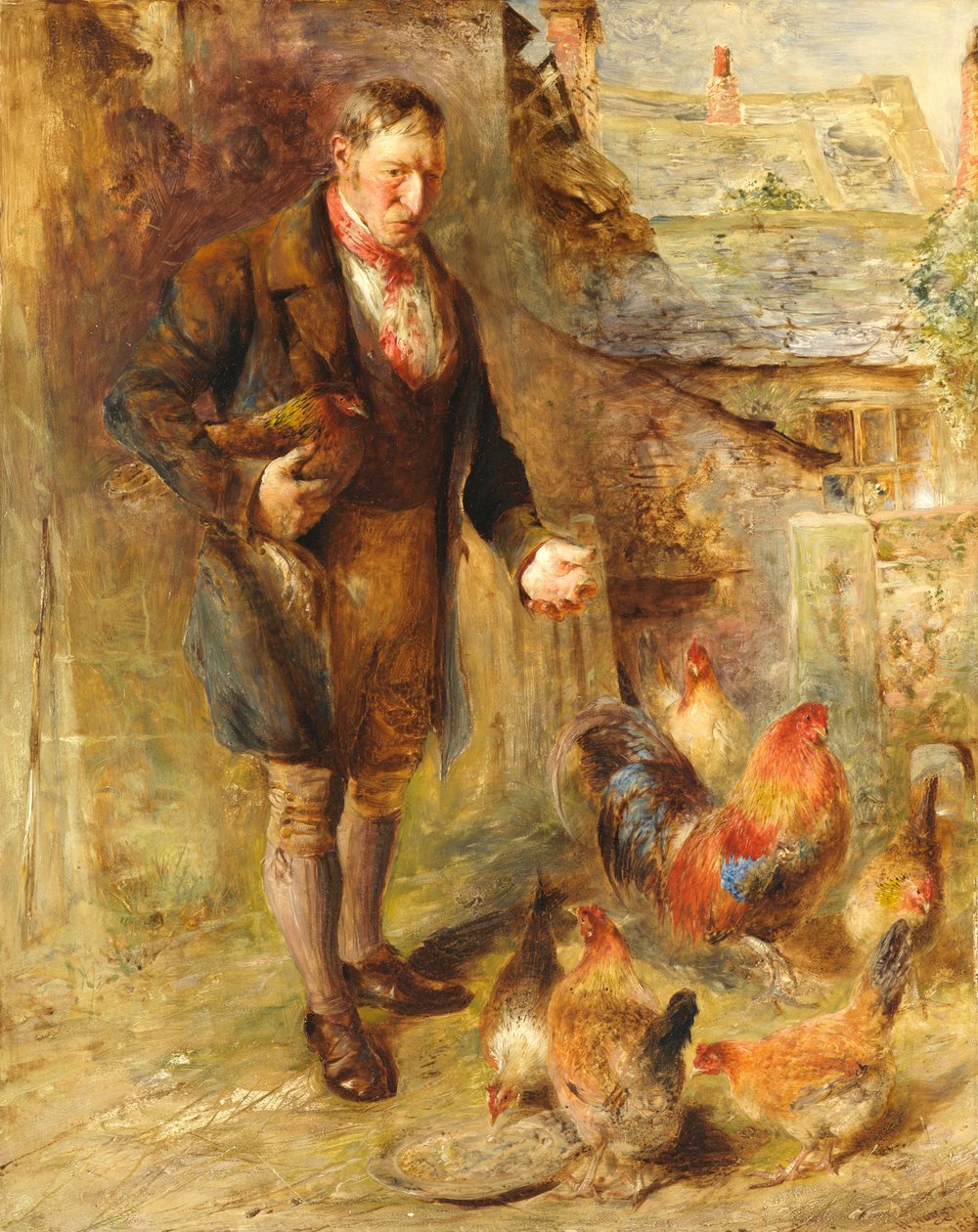 38 Yaşında Tavuklu Otoportre by William Huggins