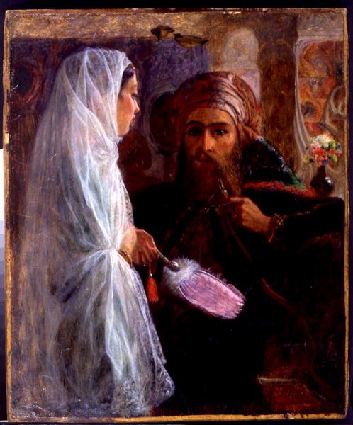 Nargile İçen (gemiye serilmiş tuval üzerine yağlıboya) by William James (circle of) Muller