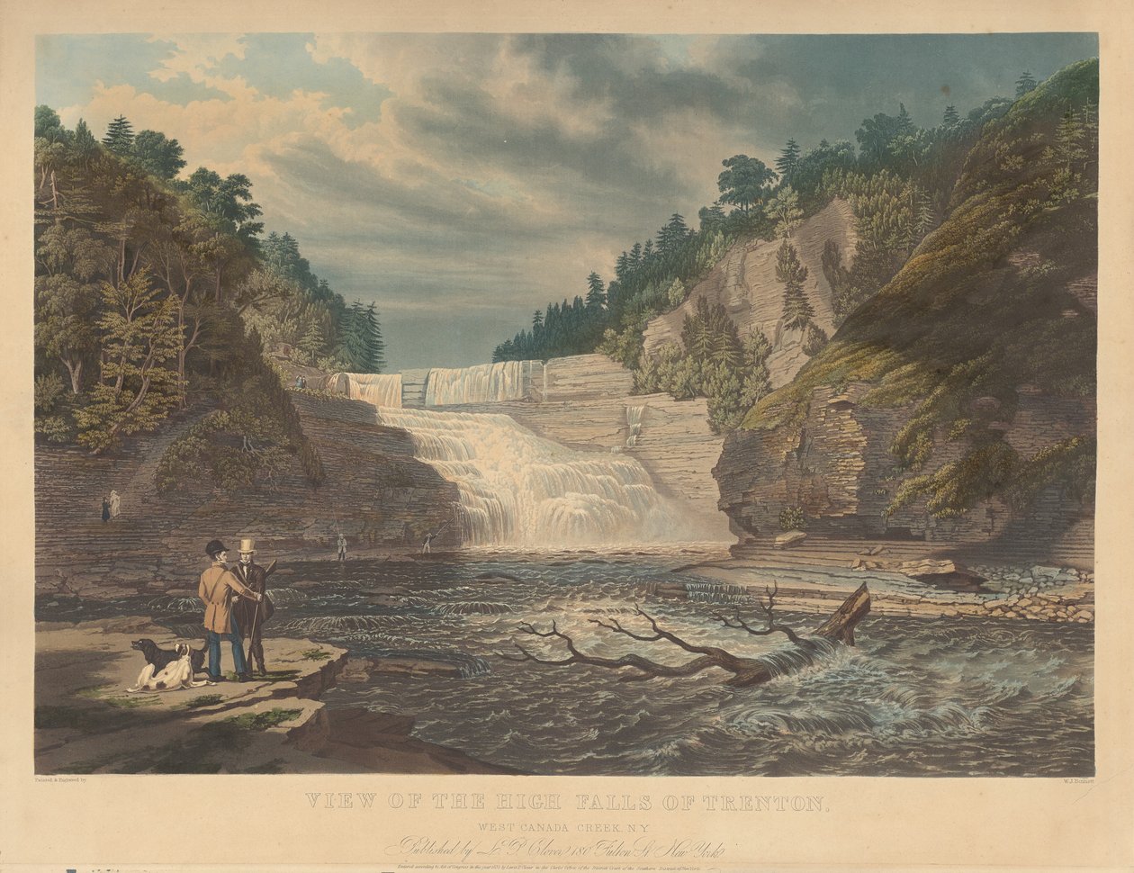 Trenton Yüksek Şelalelerinin Görünümü: West Canada Creek, N.Y. by William James Bennett