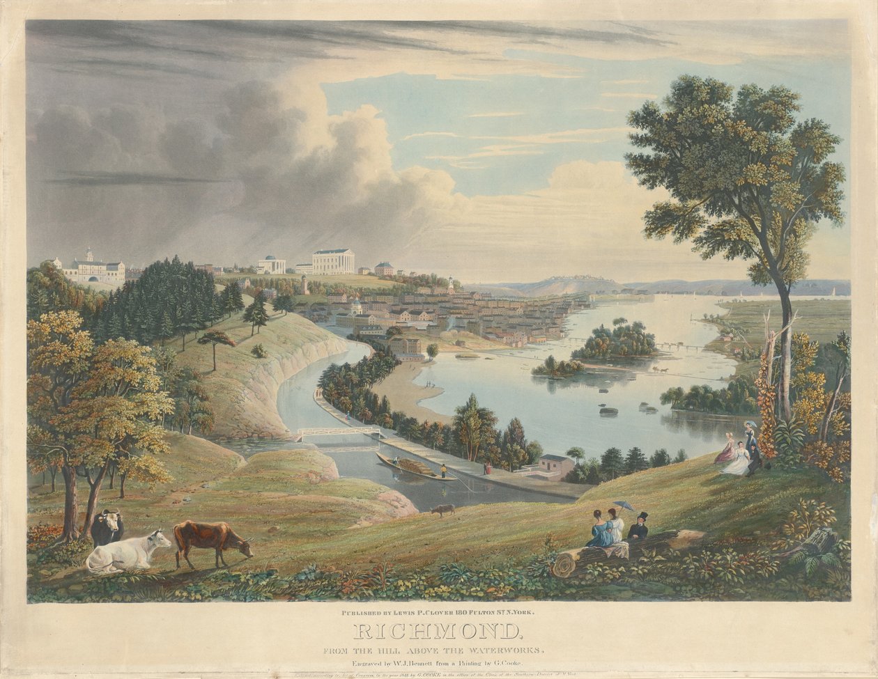 Richmond: Su İşleri'nin yukarısındaki Tepeden by William James Bennett after George Cooke