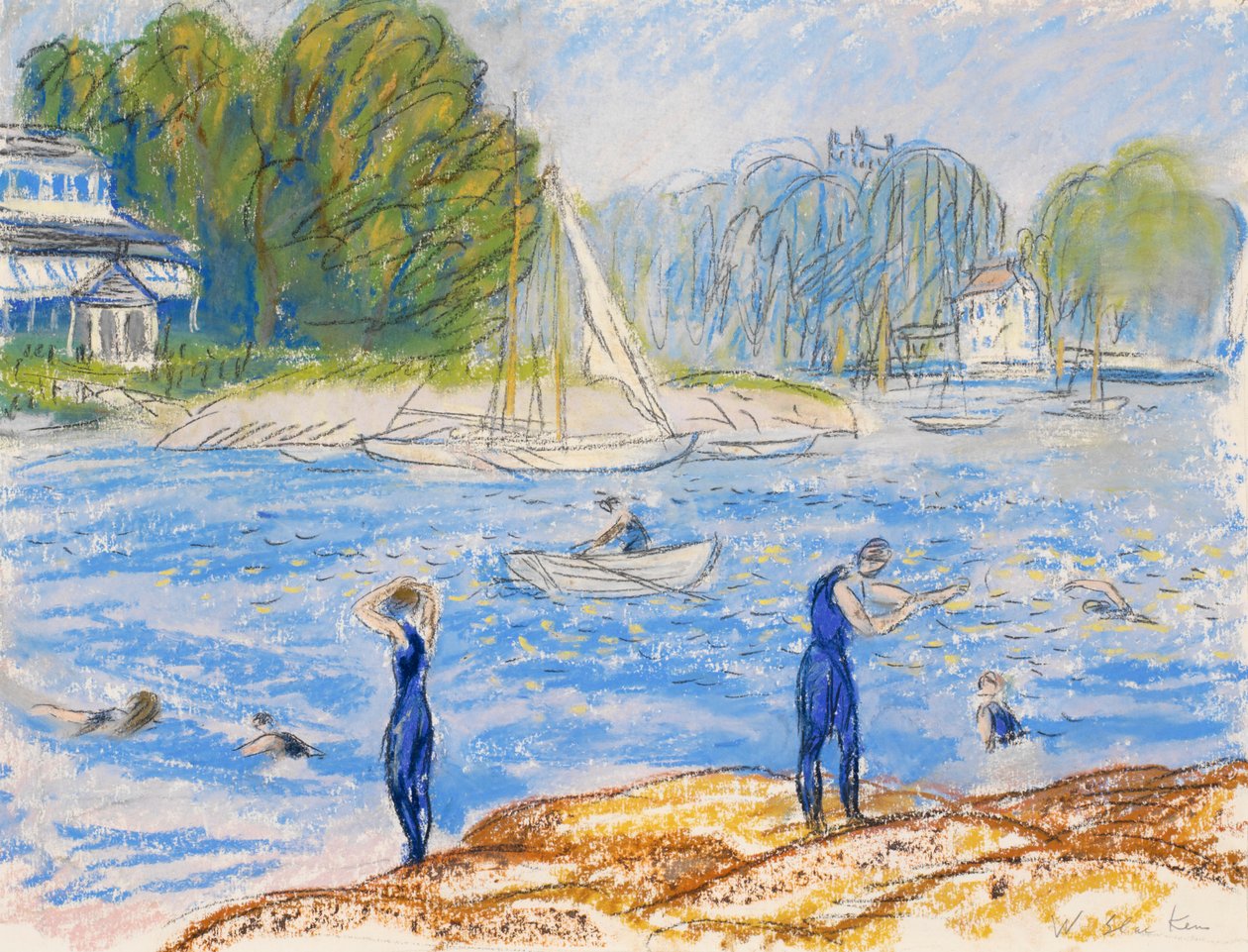 Yıkananlar, Annisquam by William James Glackens