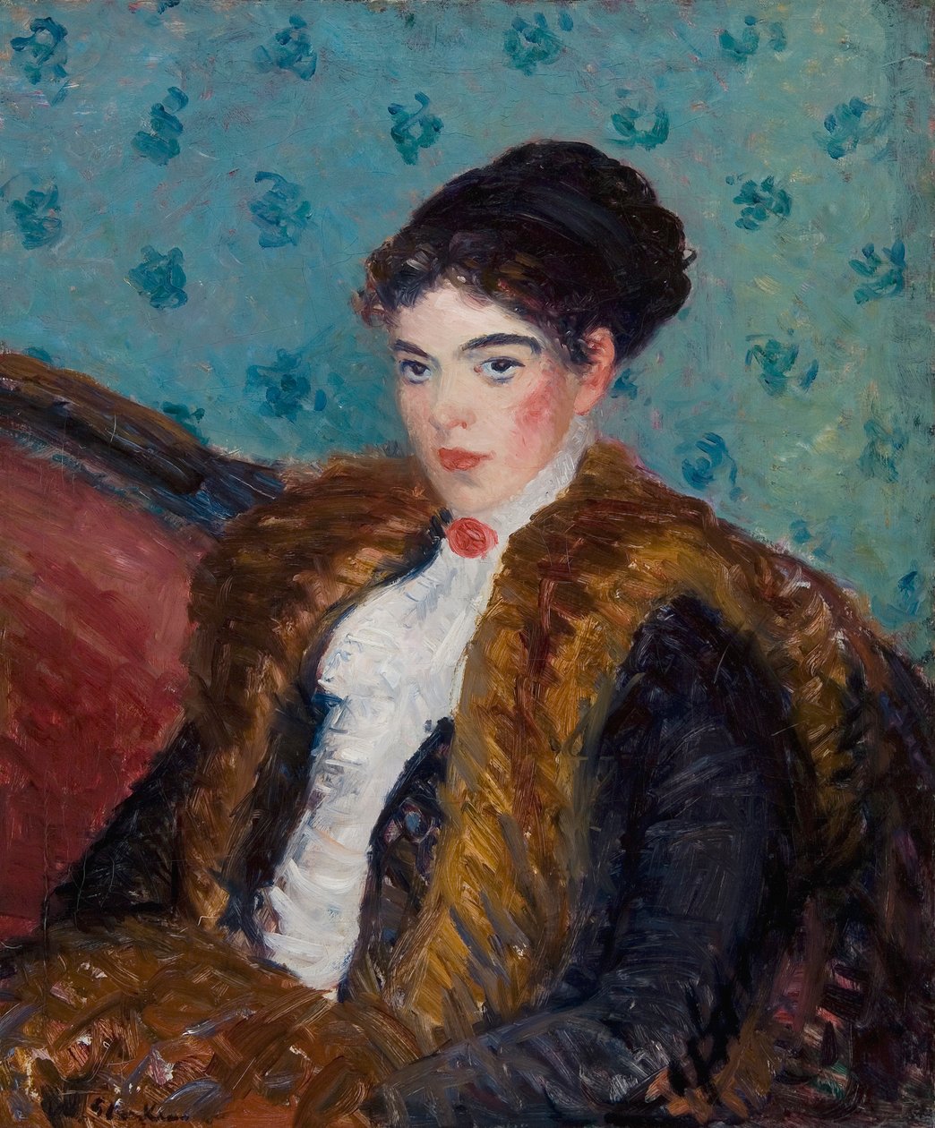 Tilki Kürklü Kız by William James Glackens