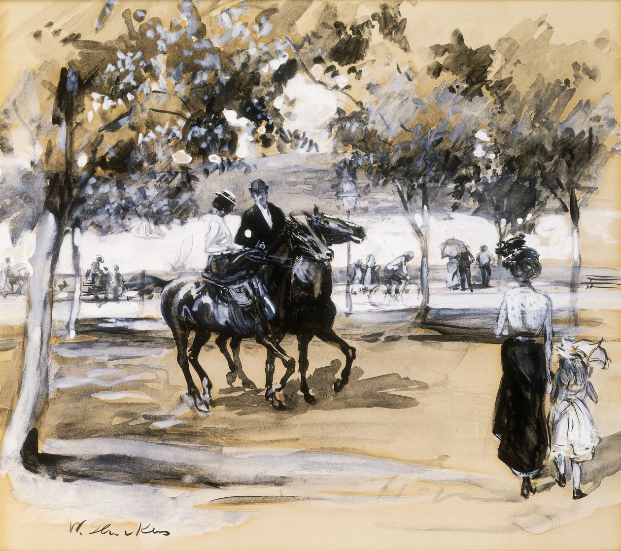 nehir kenarı sürüşü by William James Glackens