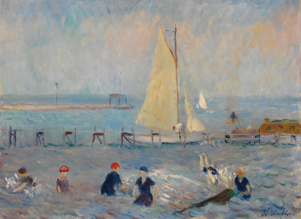 Altı Yıkananlarla Deniz Manzarası, Bellport by William James Glackens
