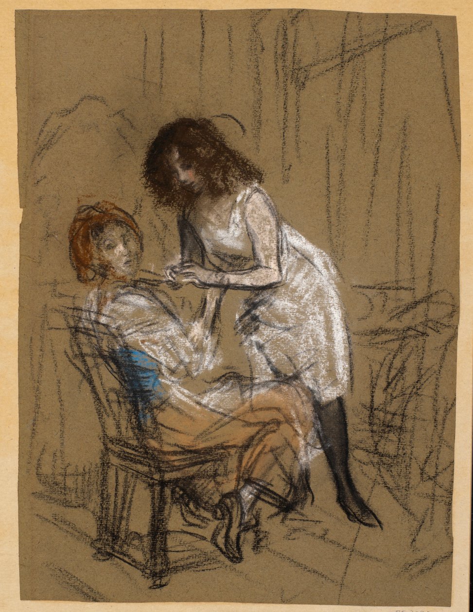 İki Kadın (Bir Oturan) by William James Glackens
