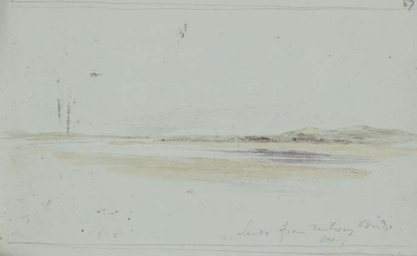Duddon demiryolu köprüsünden kumlar by William James Linton