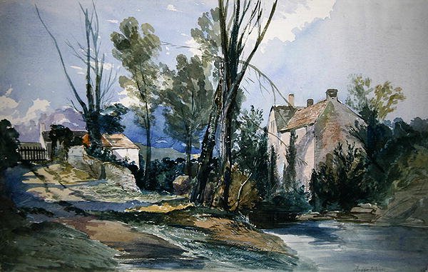 Staffordshire Mill (kağıt üzerine sulu boya) by William James Muller
