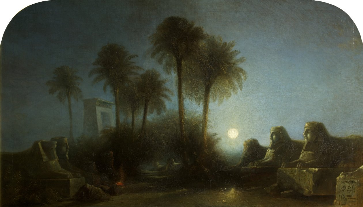 Sfenks Bulvarı, Ay Işığı, Thebes by William James Muller