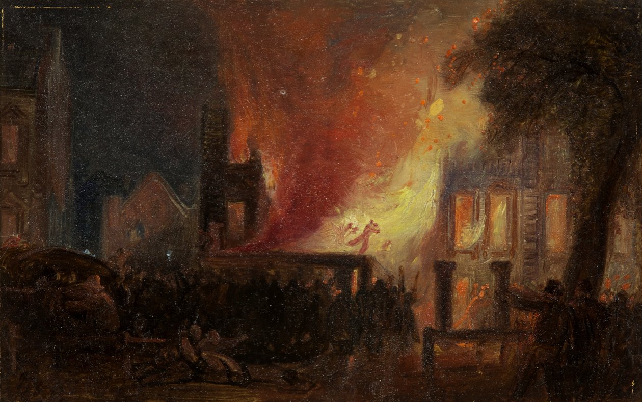 Bristol İsyanları: Kraliçe Meydanının Yakılması: Özel Ev by William James Muller