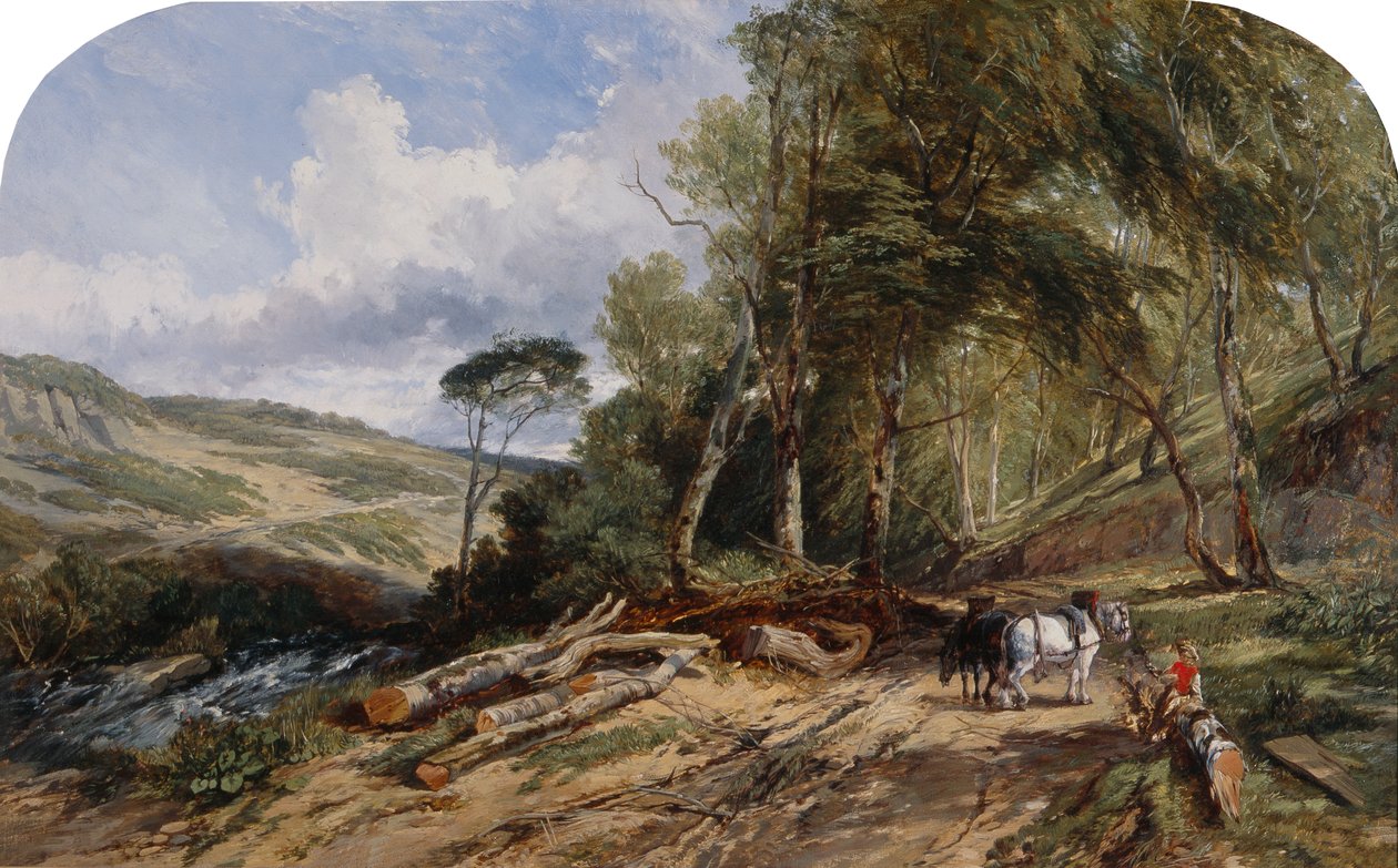 Kereste Çekmek (tuval üzerine yağlıboya) by William James Muller