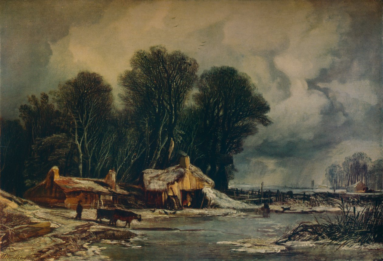 Eski Kulübeler ile Manzara: Kış, 1833 by William James Muller