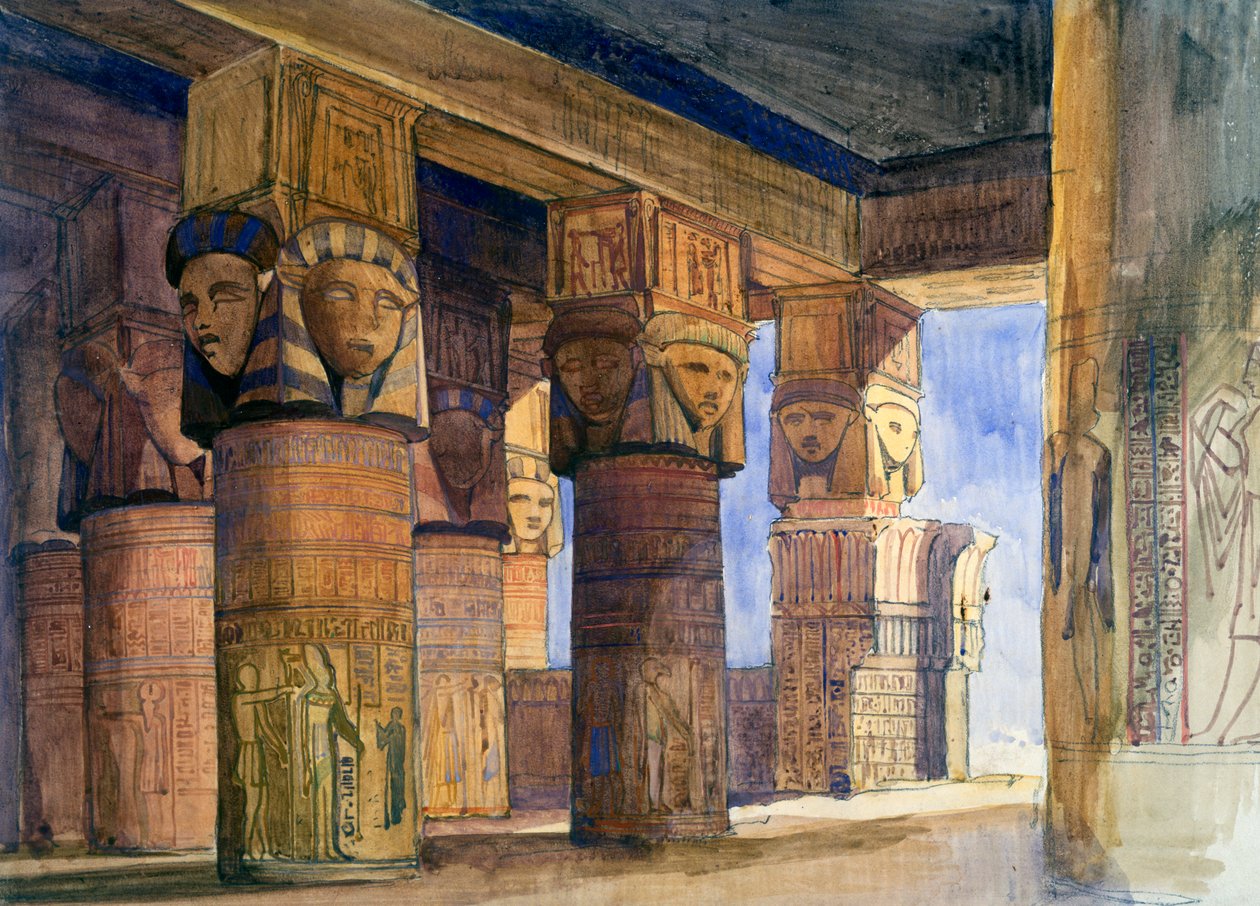 Denderah Tapınağı, Yukarı Mısır, 1839 by William James Muller