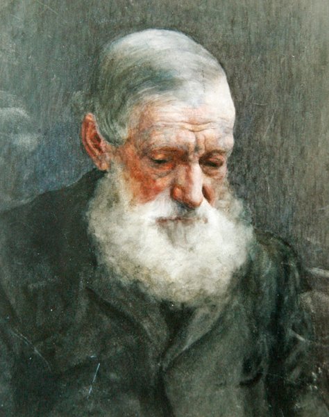 Sakallı bir beyefendinin portresi, 1880 dolayları (kağıt üzerine sulu boya) by William John Wainwright