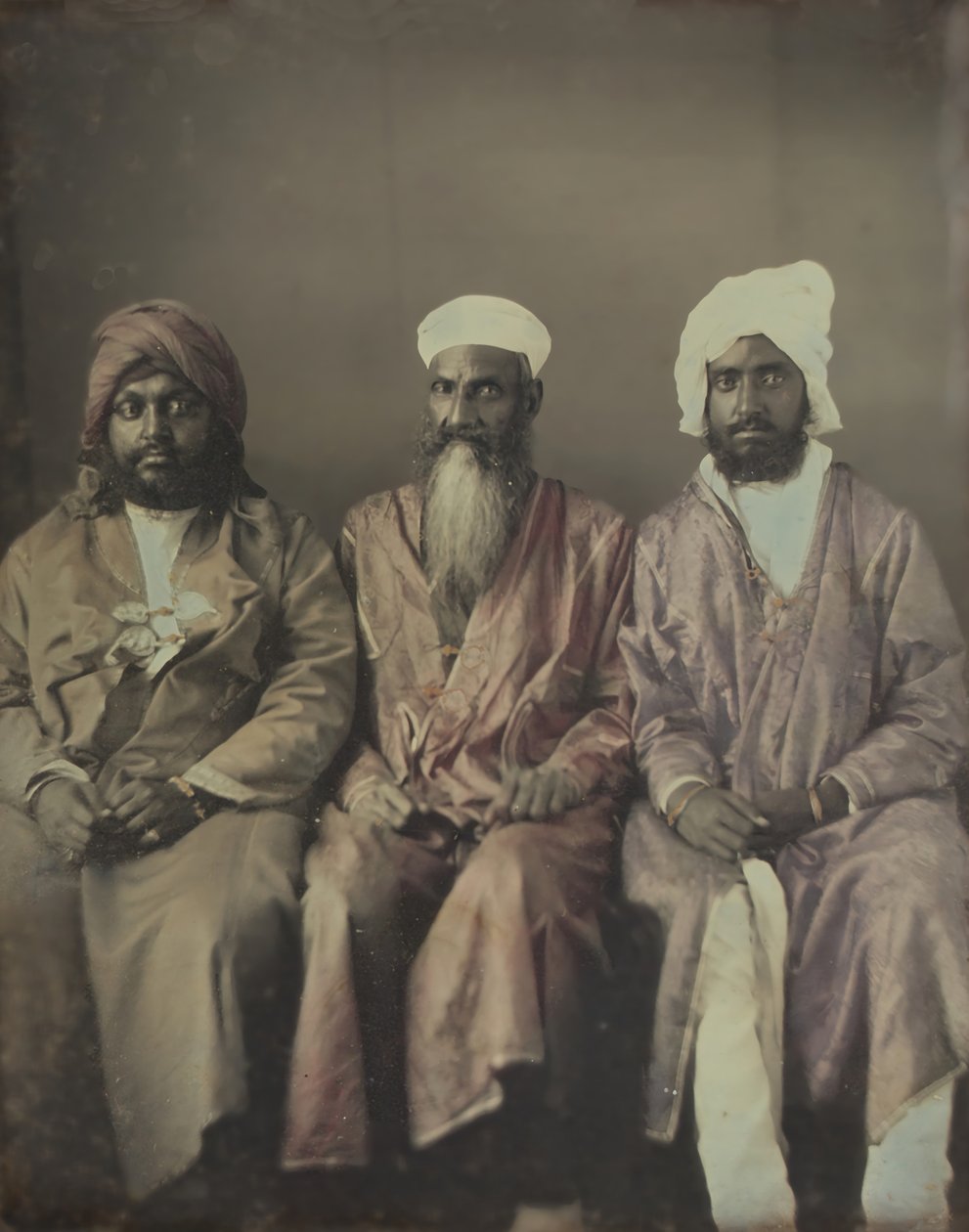 Türbanlı Üç Oturan Adamın İsimsiz Portresi, 1853. by William Johnson